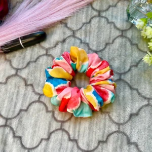 Lush Satin Scrunchie: Rainbow Hair Accessory