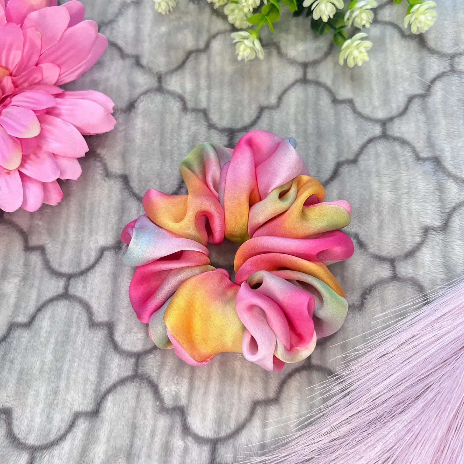 Pastel Scrunchie: Soft Elegant Hair Accessory