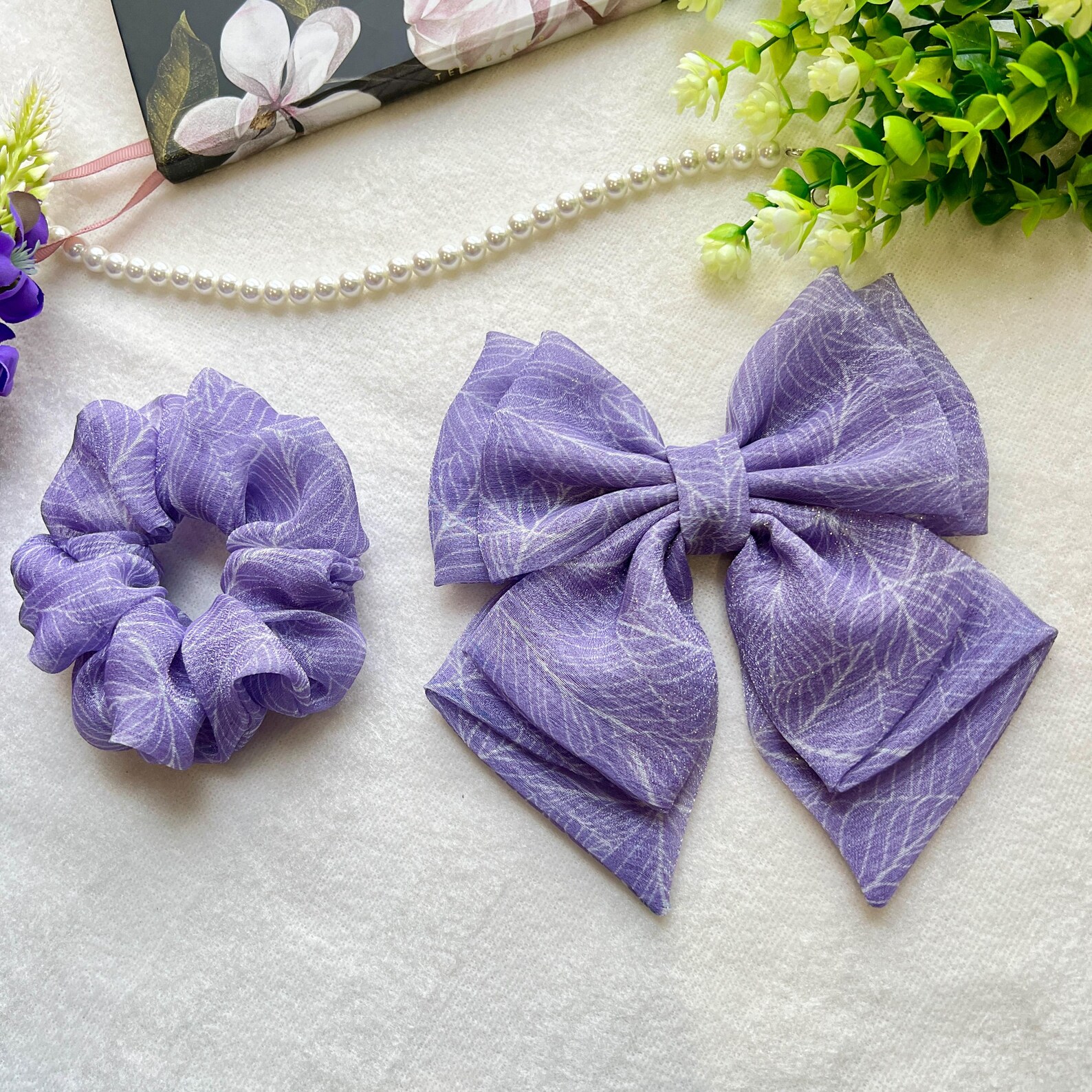 Organza Bow & Scrunchie Set | Elegant Hair Accessories Set - Image 3