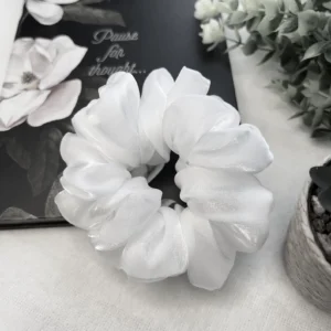 Crystal Organza Scrunchie: Handmade Shiny Hair Accessory