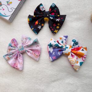 Fun printed butterfly bow