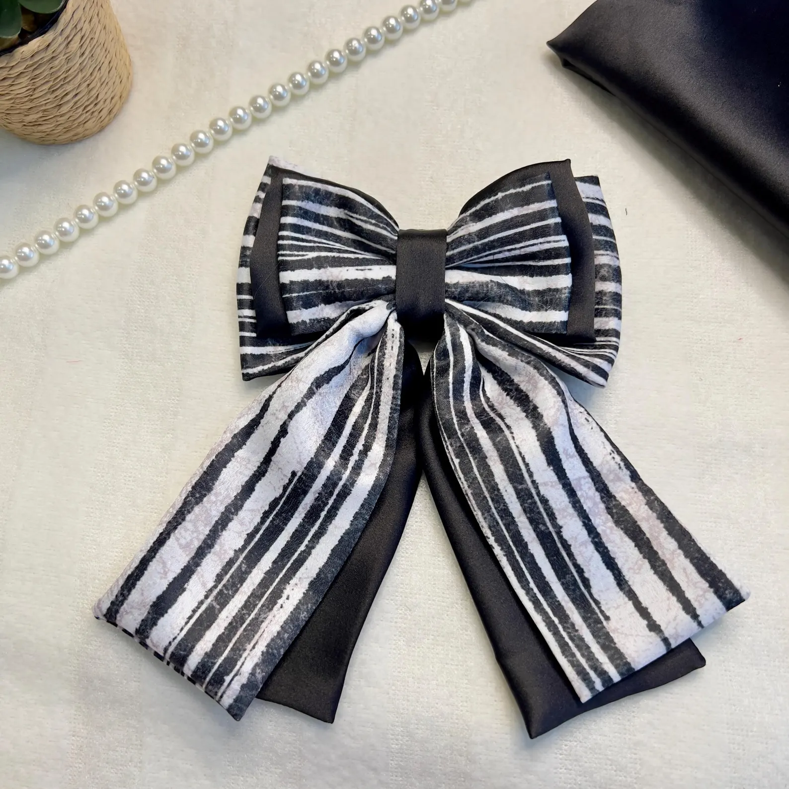 Triple-Layer Satin Bow