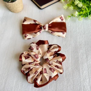 Coffee Caramel Combo | Scrunchie and Bow