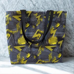 Handmade Cotton Tote Bag: Large Everyday Shoulder Bag with Waterproof Lining