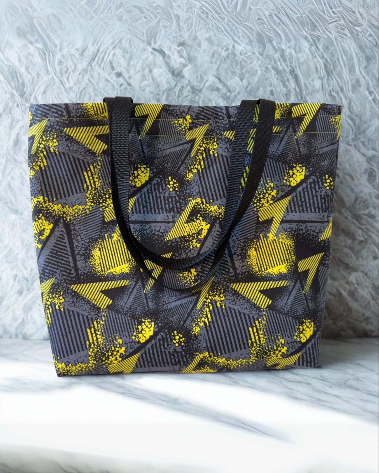 Handmade Cotton Tote Bag: Large Everyday Shoulder Bag with Waterproof Lining