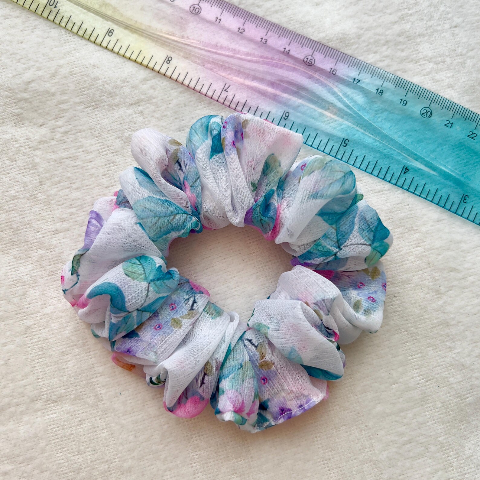 Chiffon Floral Scrunchies: Gentle Hair Accessory