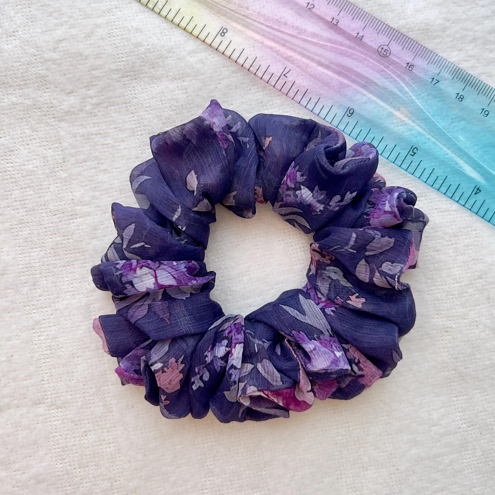 Chiffon Floral Scrunchies: Gentle Hair Accessory - Image 4