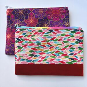 Handmade Poly Canvas Zipper Pouch: Vibrant Travel Makeup Bag