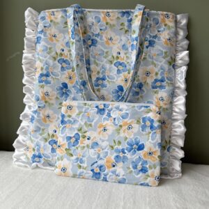 Handmade Floral Ruffle Tote Bag Gift Set