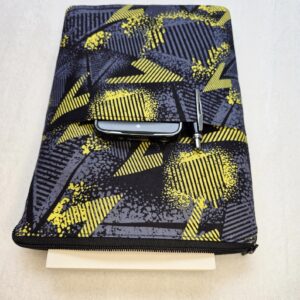 Handmade Book Sleeve | Padded Cotton Book Pouch | Book Cover with Zipper and Pocket | Gift for Readers