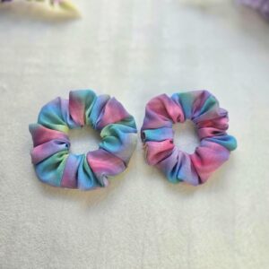 Linen Rainbow Scrunchie | Rainbow Hair Tie | Medium and Large