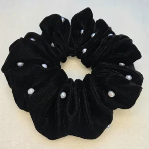 Black Velvet Pearl Scrunchie XXL | Oversized